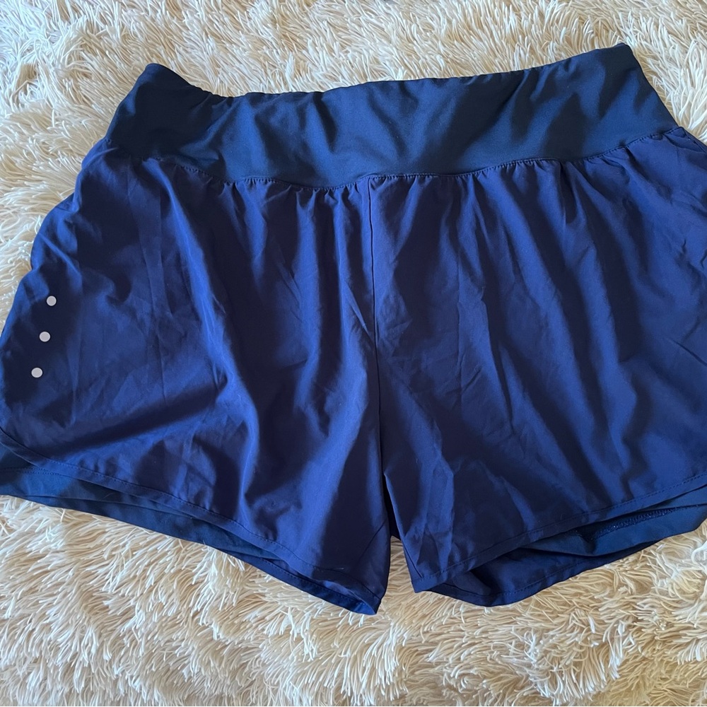 Amazon Women's Navy Athletic Shorts with Wide Waistband